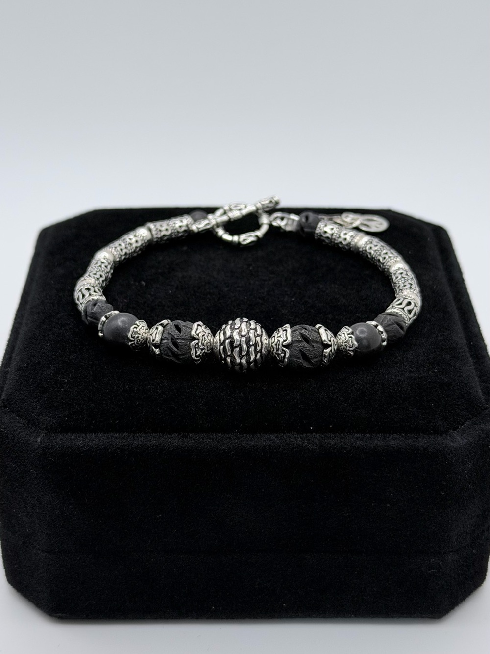 🥀ARES #009 Sterling Silver 925 Black Bracelet 7” Artisan Made🥀medium 🥀